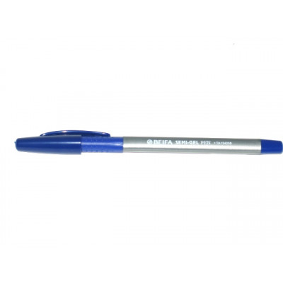 Ручка BEIFA 0.5мм синий грипп. метал.након.TA124200-BL